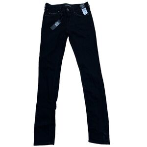 River Island Black Taylor Skinny Jeans/ Pants Faux Leather Trim NWT Size UK 10L